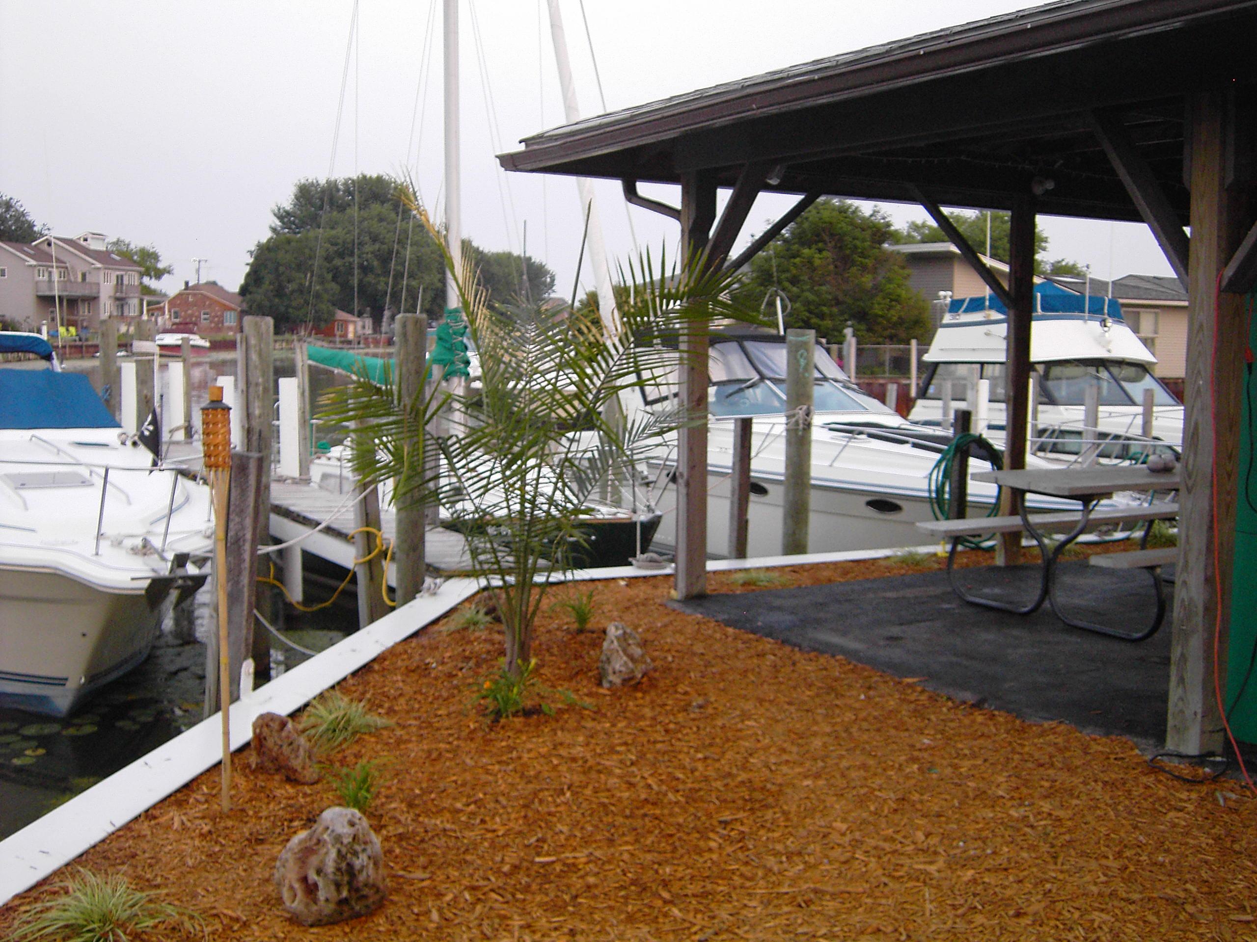 Boat slips at Swan Creek Harbor Marina on Lake St. Clair in Michigan